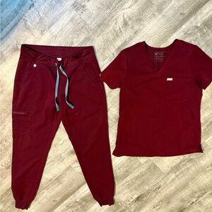 Figs Maroon Medical Scrub Set